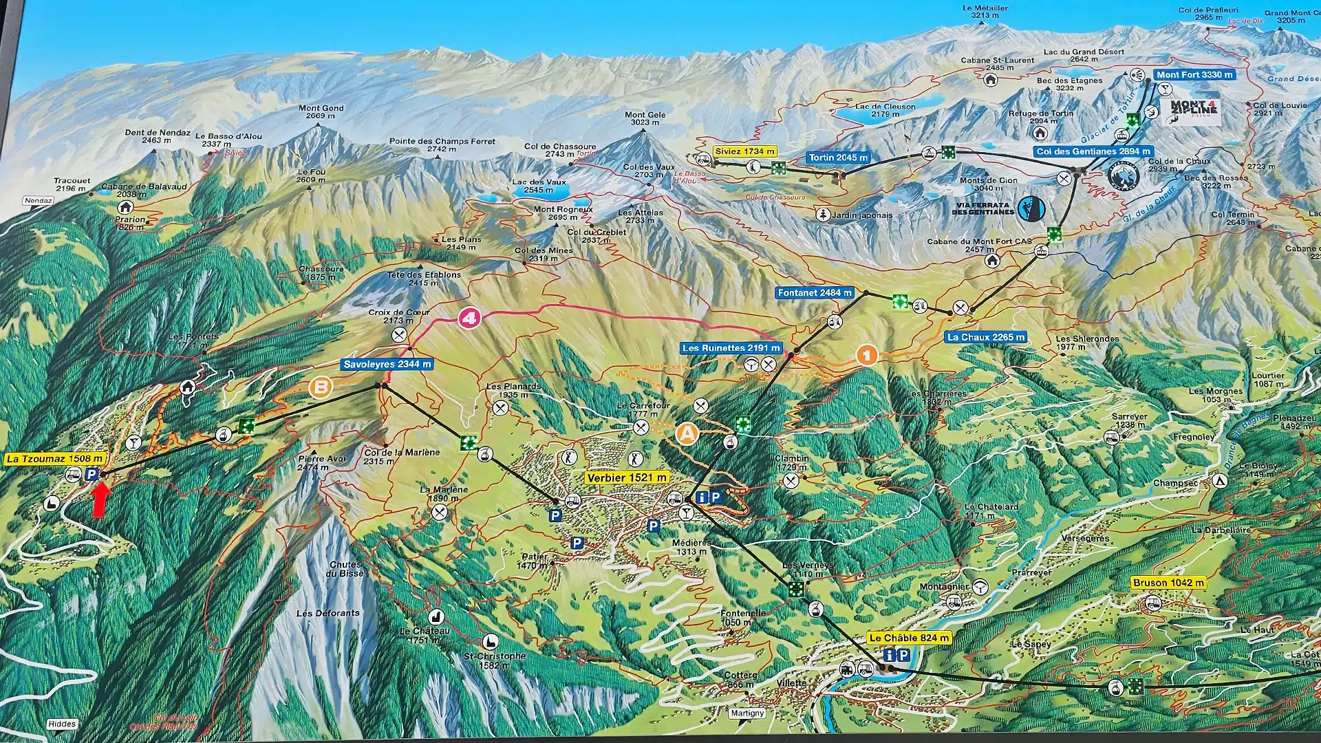 4 Vallées 22 | Karte | Sehenswürdigkeiten im Kanton Wallis